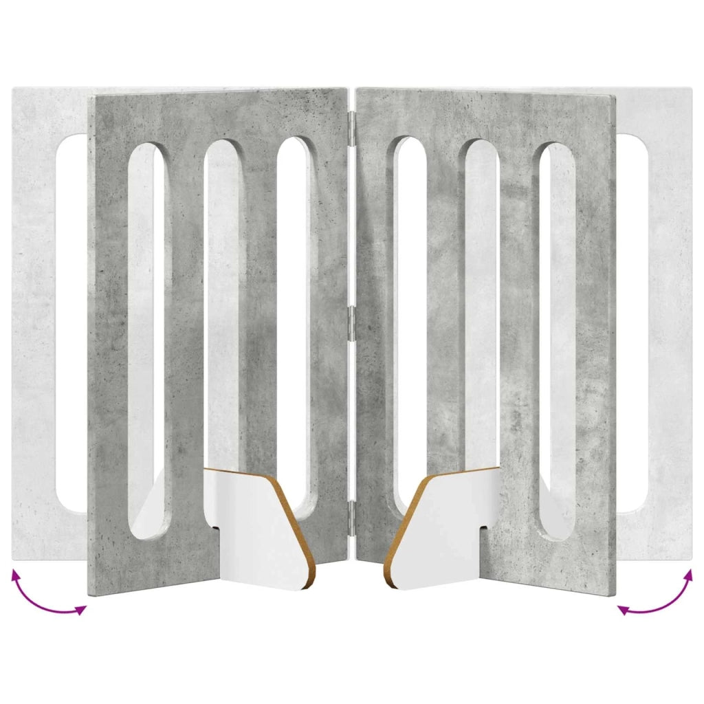 Recinto pieghevole per animali 4 pz Grigio Cemento 8005960