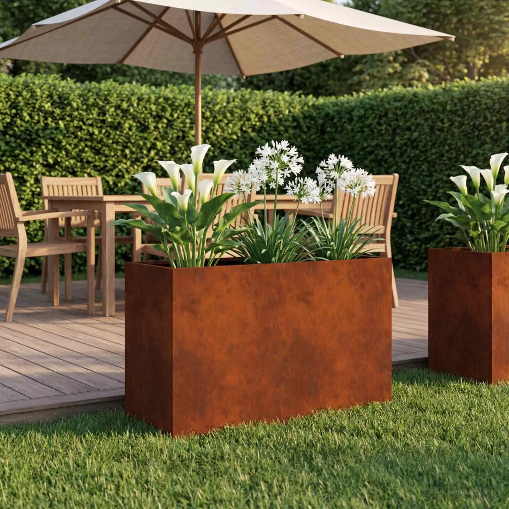 Vaso da giardino Ruggine 80 x 30 x 40 cm Acciaio Corten 8005594