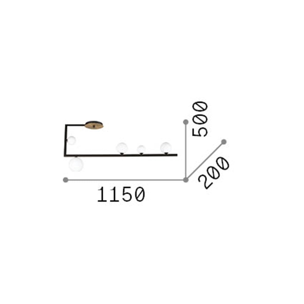 Plafoniera Industrial-Minimal Birds Metallo Nero 5 Luci G9 3W 3000K Luce Calda
