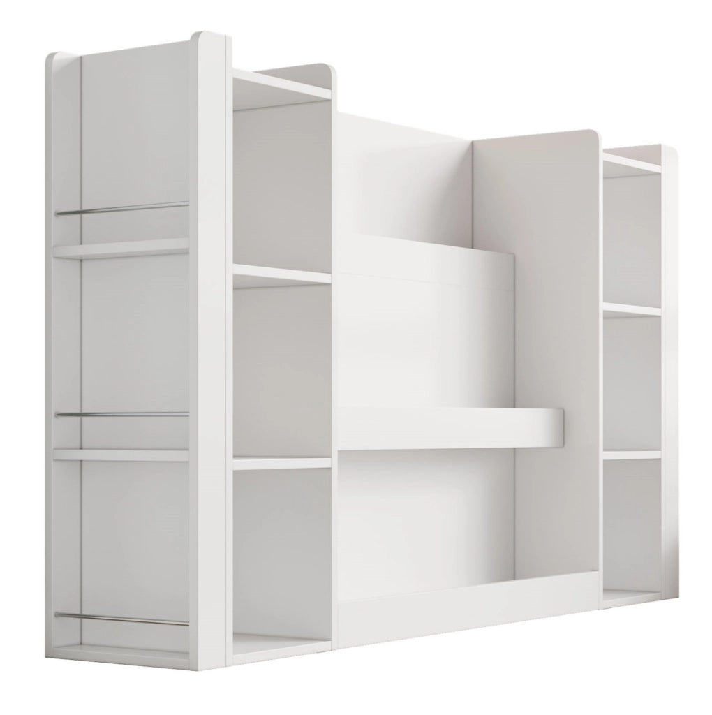 Libreria per Bambini in Legno con Ripiani Aperti e Angoli Arrotondati Bianca per Cameretta