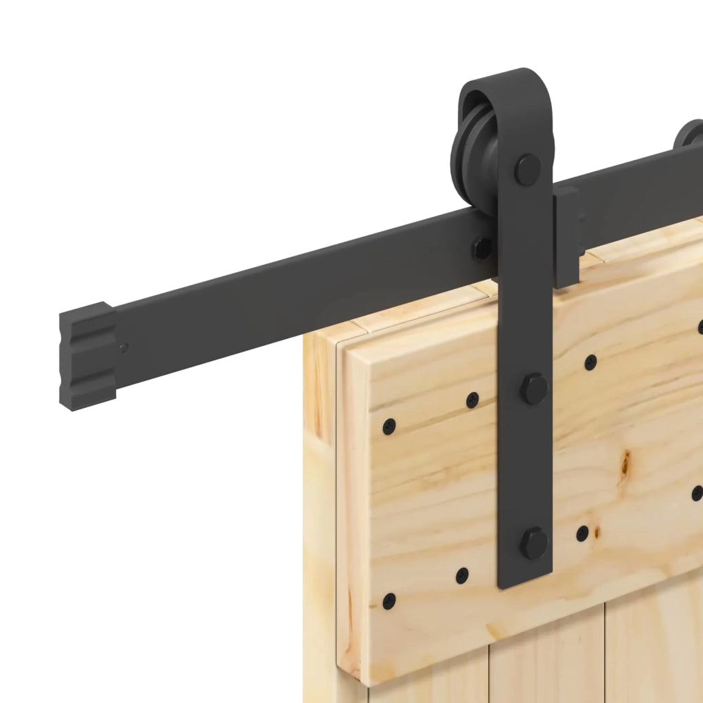 Porta scorrevole NARVIK Naturale e Nero 100 x 210 cm (213,5 cm) 3445358