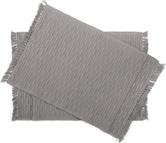 Set di 6 placemangi grigi in cotone 100%