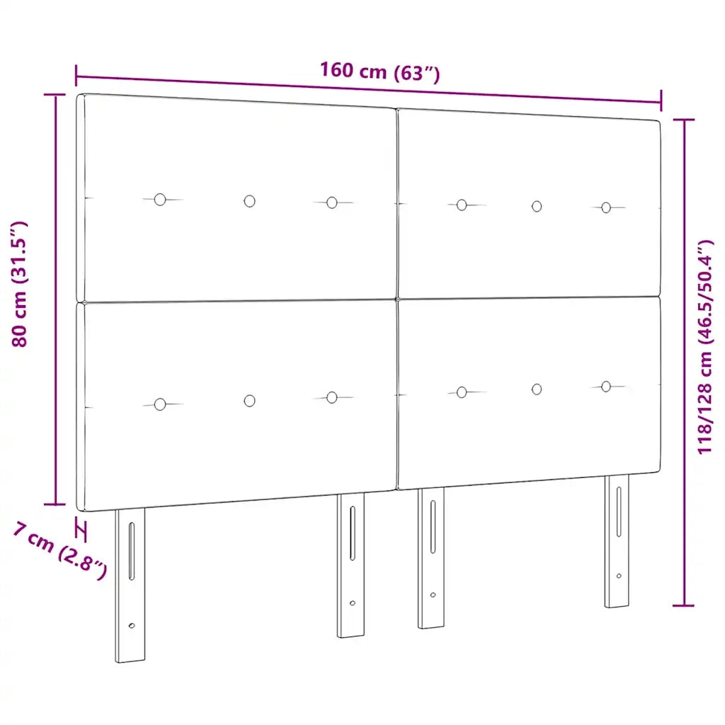 Testiera | Testata LED con strisce LED con Testiera | Testata Nero 160 cm Tessuto