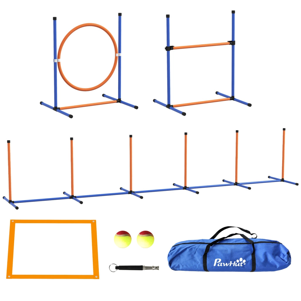 Gioco per Cani Agility ¨C zephmum ¨C 4 Pezzi, Arancione e Blu