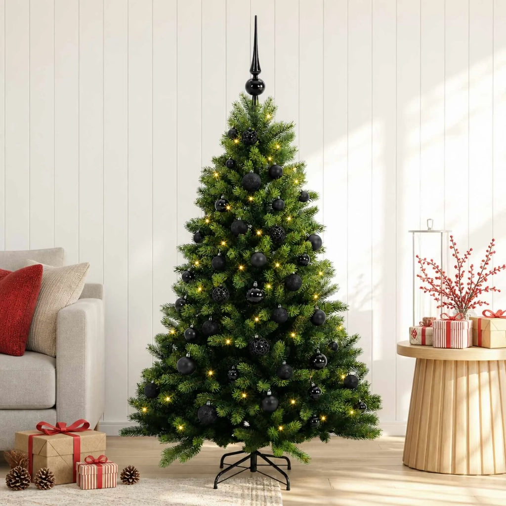 Albero di Natale Artificiale con Palline 150 cm 150 LED 3465608