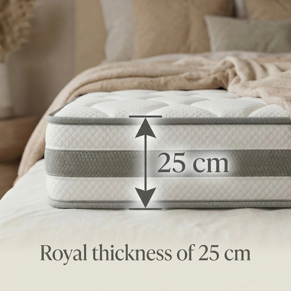MATERASSO in schiuma e molle insacchettate 25 cm Bianco