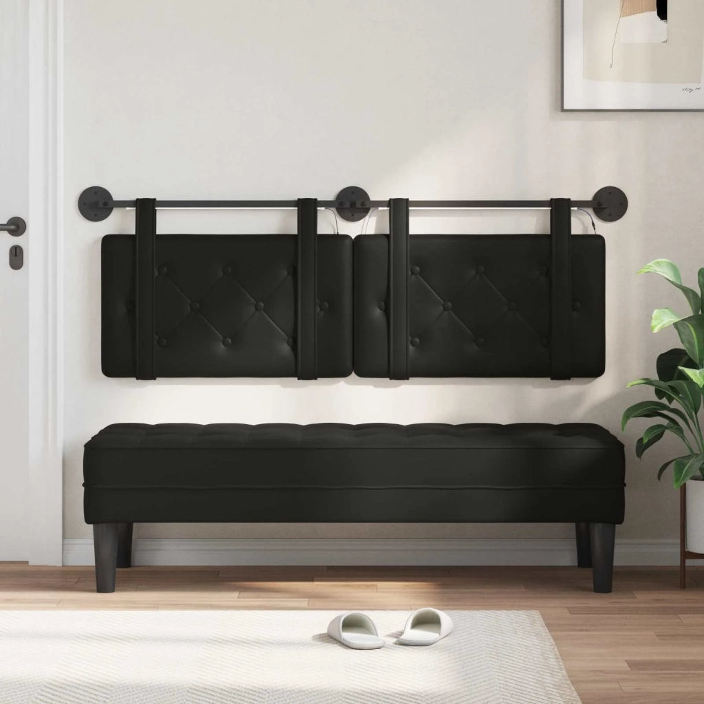 Testiera sospesa Con luce LED Nero Similpelle 3424185