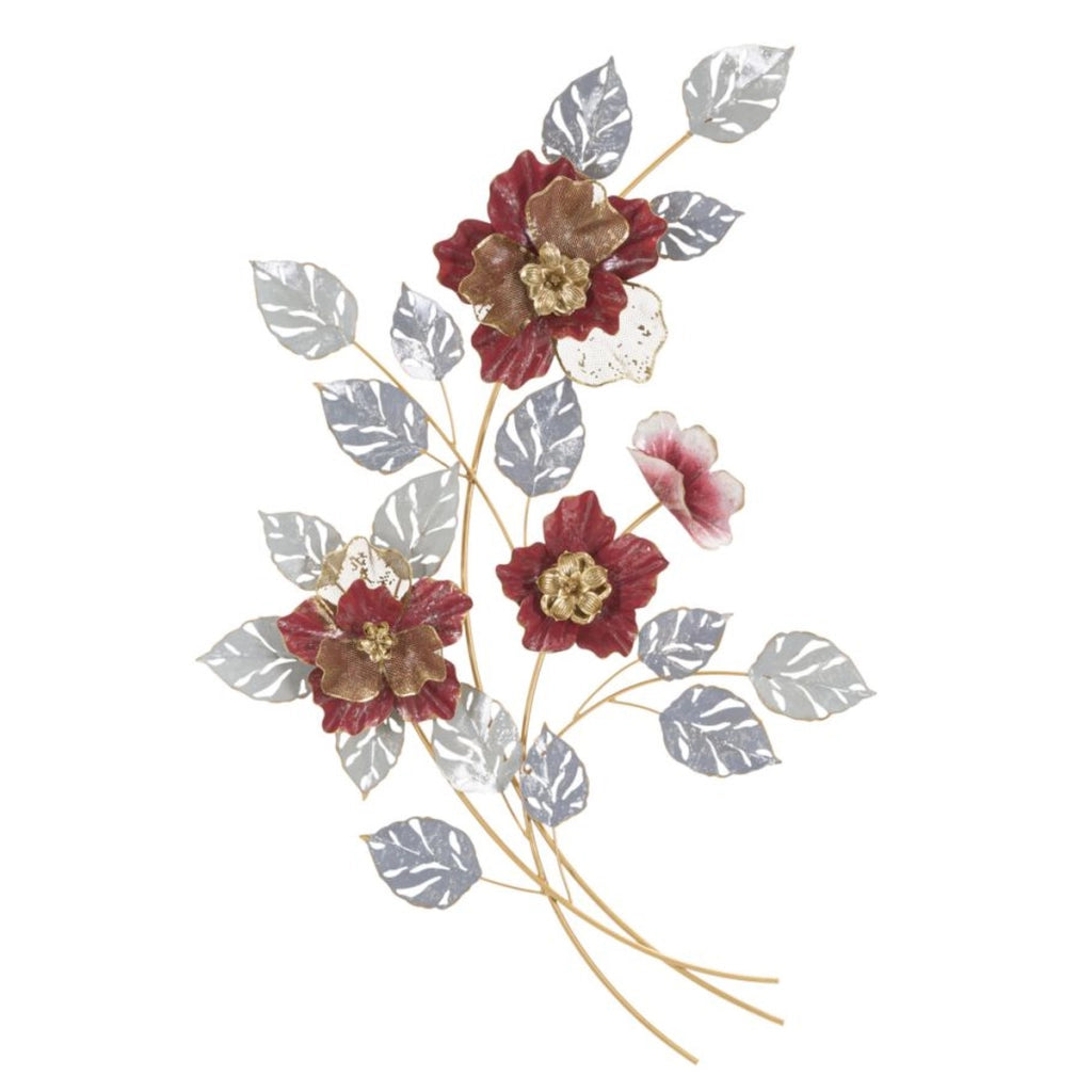 Decorazione in Metallo 3D Fiori 17, Multicolore, Metallo, 68,6x7,6x98,4 cm
