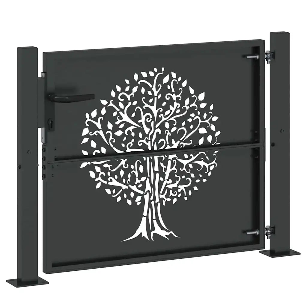 Cancello da giardino con blocco Nero 110 x 105 cm CFW7425424