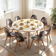 SEDIA da pranzo patchwork multicolore in tessuto e legno, set da 8 pezzi