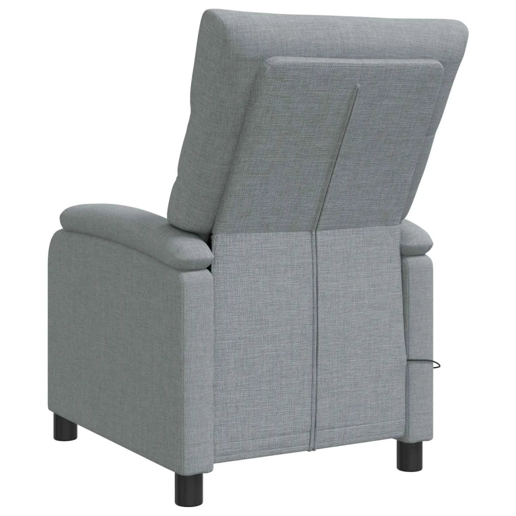 Poltrona Massaggiante Grigio Chiaro Tessuto 42034909