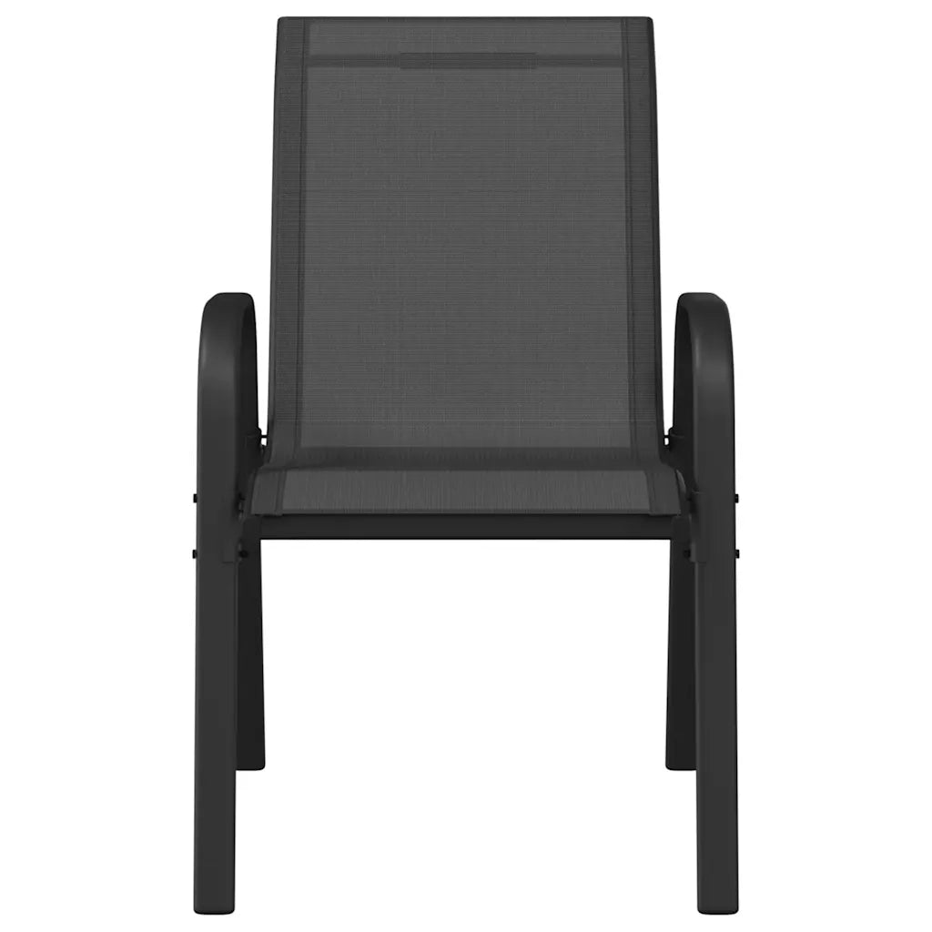 Sedie da Giardino Impilabili 2 pz in Tessuto Textilene Nero 318777