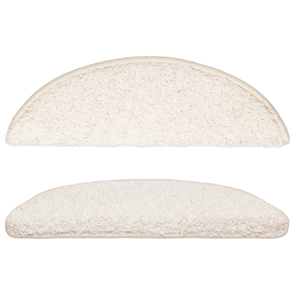 Tappetini per scale 10 pz | Gradini per Scale 56x17x3 cm Bianco Semicircolari