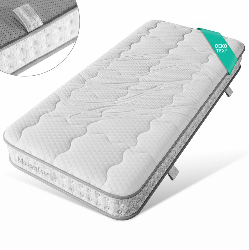Materasso 90x200 cm H3 a 7 zone con molle insacchettate e schiuma fredda, bianco