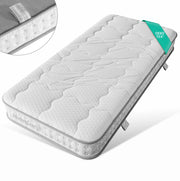 Materasso 90x200 cm H3 a 7 zone con molle insacchettate e schiuma fredda, bianco