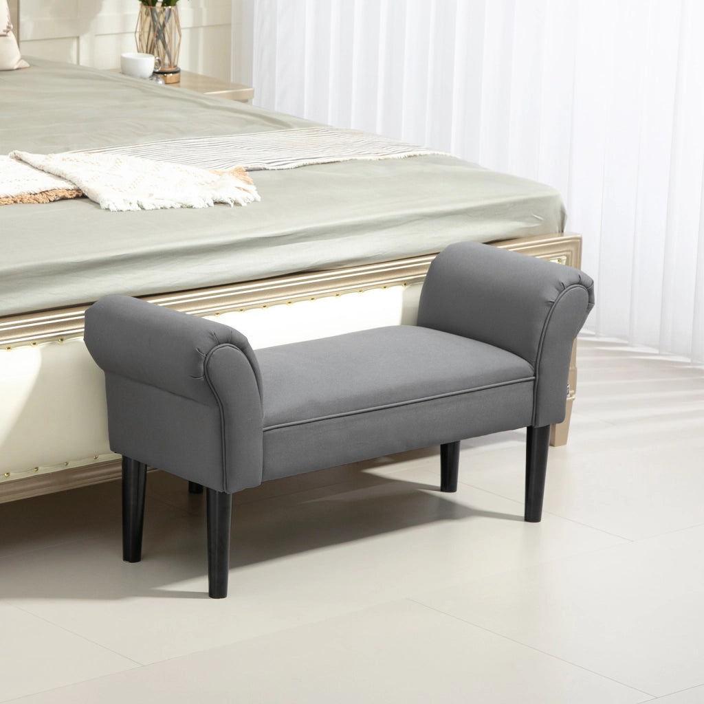 Panca letto imbottita ¨C Minimal ¨C Grigio 102x36x51 cm