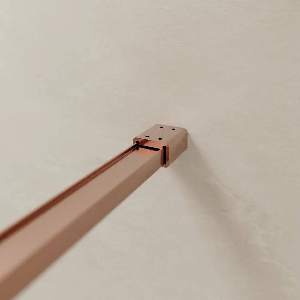 Doccia walk-in 130 cm vetro 8mm anticalcare h200 profilo rame spazzolato | Keros