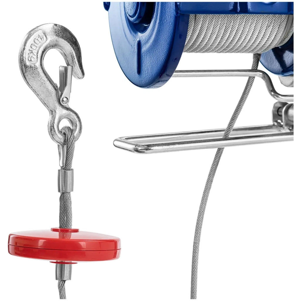 Verricello elettrico 1350 watt 800 kg 12 m con telecomando alluminio acciaio blu 14_0010147