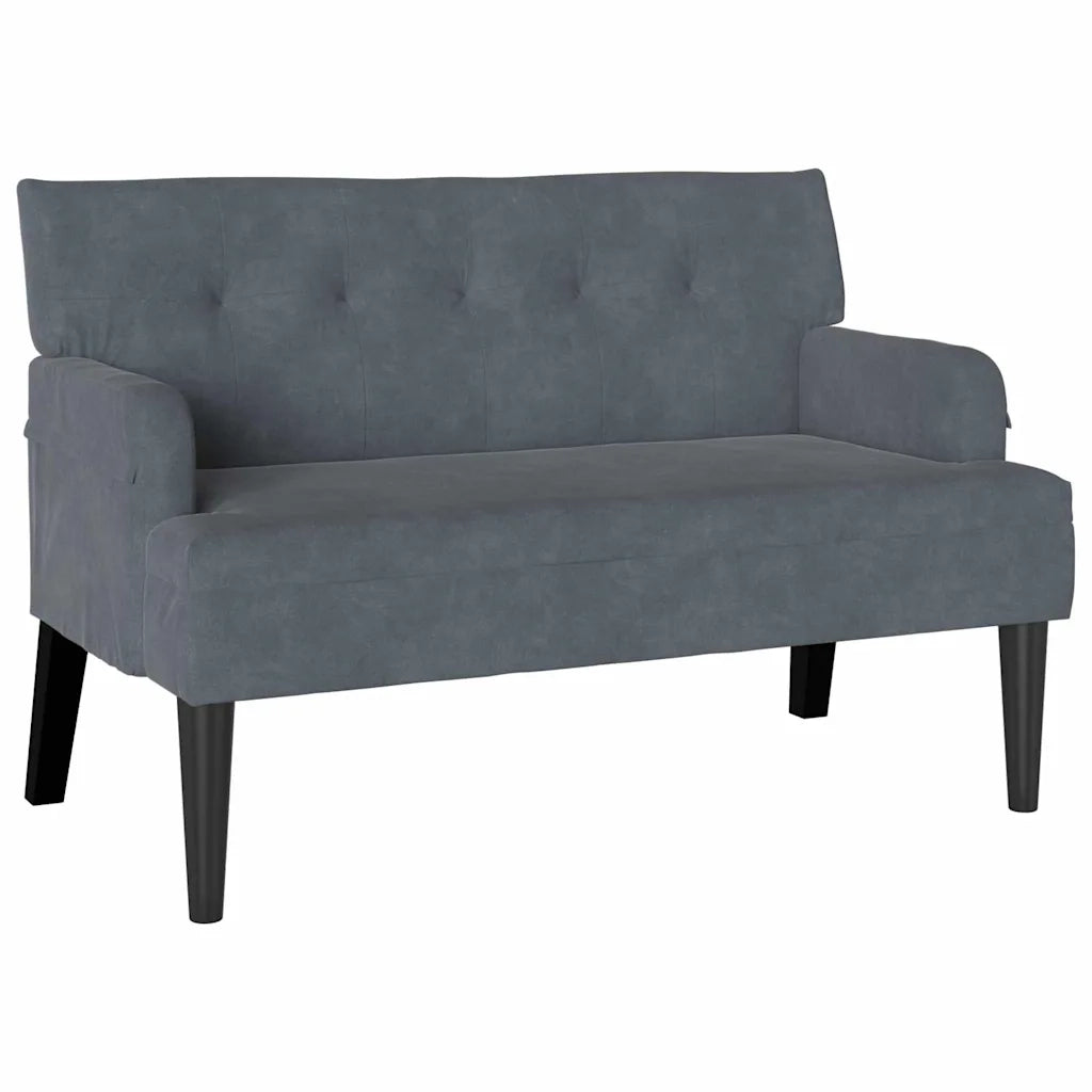 Panca Chesterfield Grigio scuro 112 x 65,5 x 75 cm Velluto 42019287