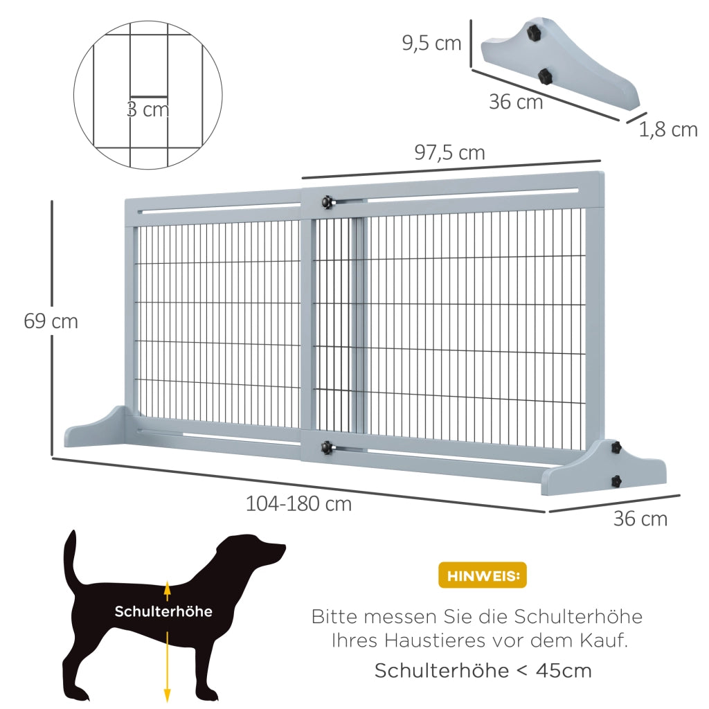 Cancello di sicurezza per cani e bambini ¨C Minimal ¨C Grigio blu e nero 180 cm