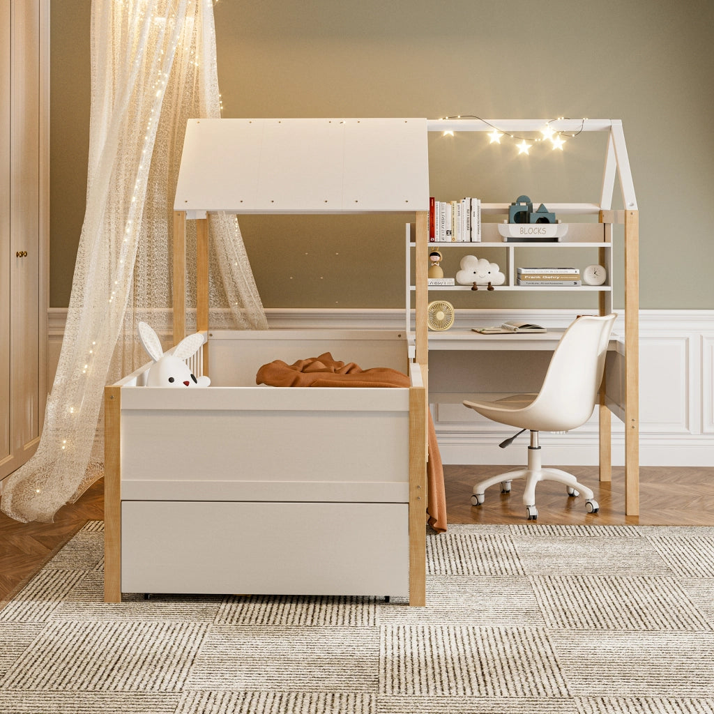 letto bambini legno bianco 90 x 200 cm