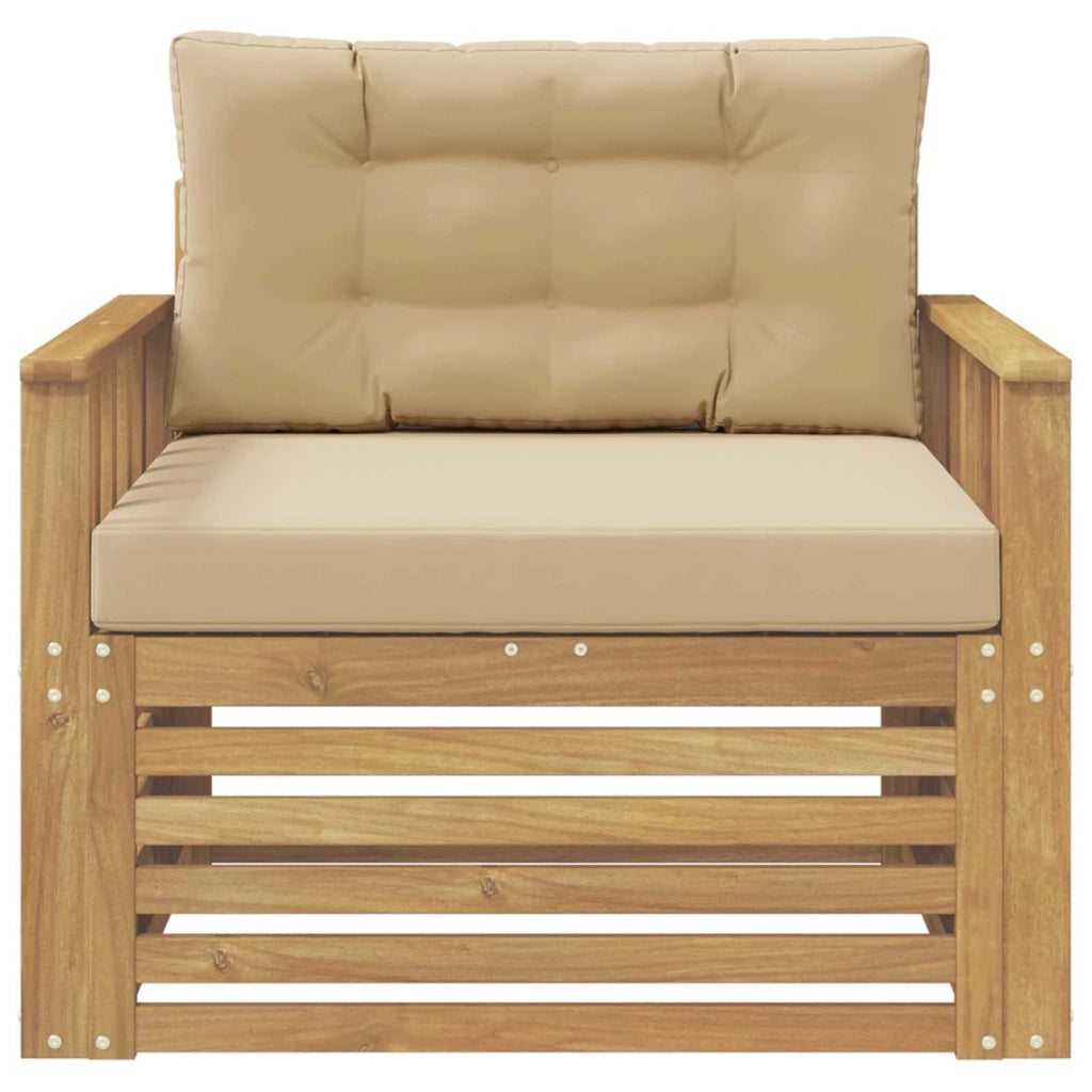 Divano da esterno Poliestere Bianco e beige 3439130