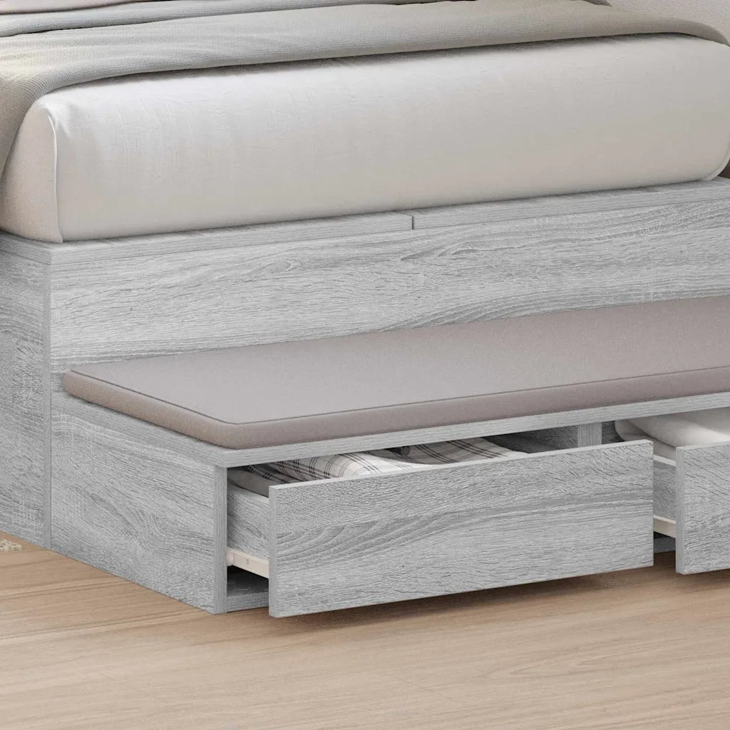 Cassetti per letto | Comodino | Armadio da Notte | Mobiletto da notte Grigio Sonoma 100 x 36,5 x 16,5 cm