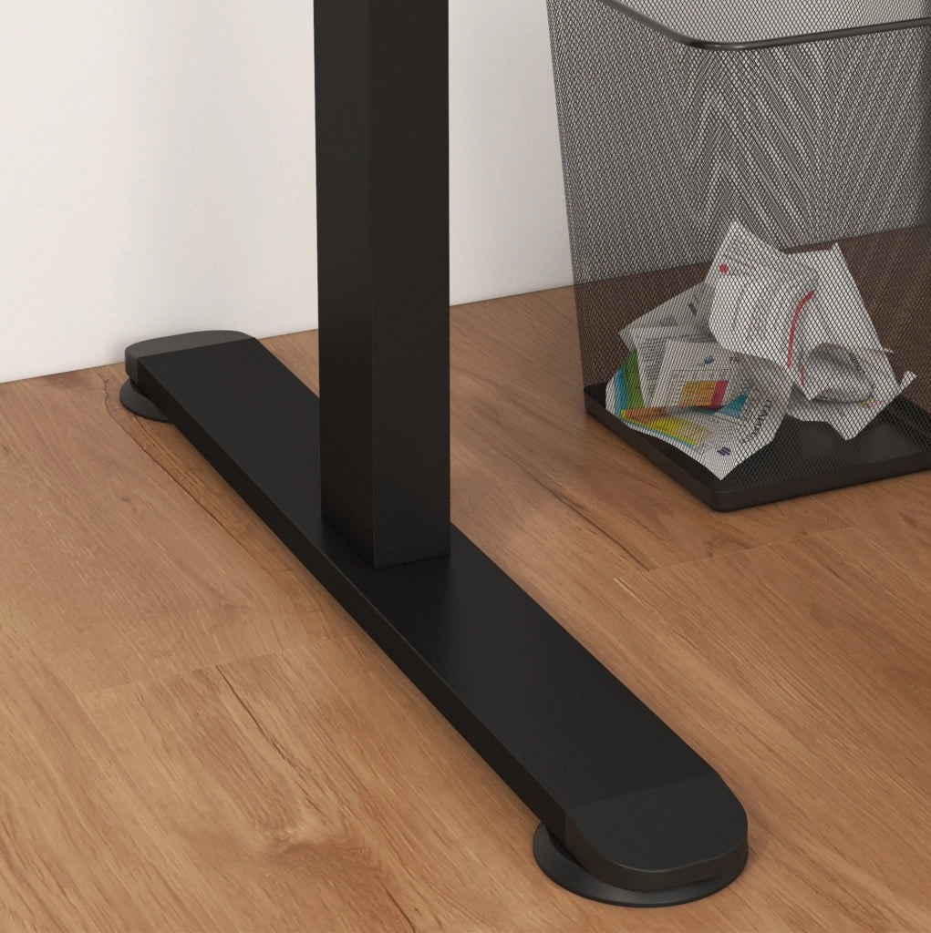 Scrivania Elettrica Regolabile in Altezza 140x70 cm, Piano in Truciolato Nero, Telaio in Acciaio con Protezione Anti-Collisione e Memoria Altezza