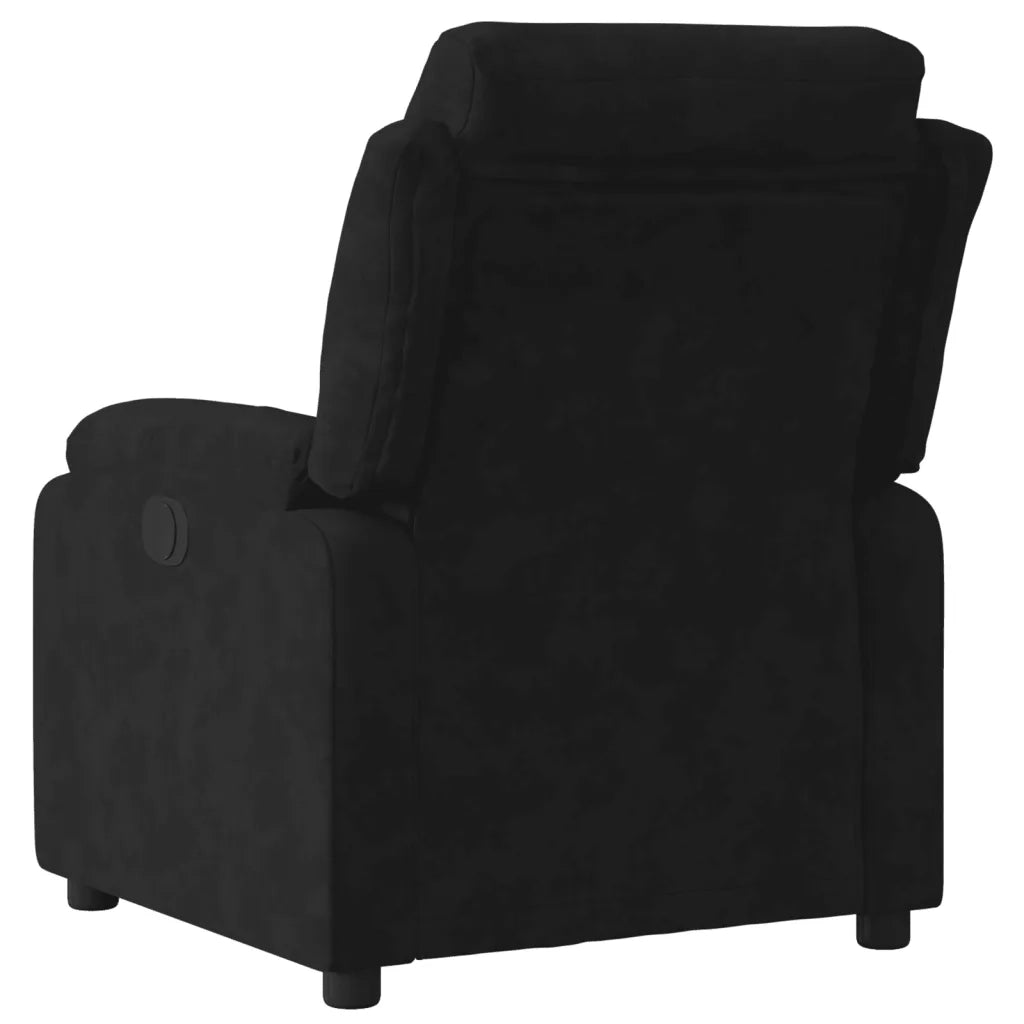Poltrona Reclinabile Nera in Velluto 373506
