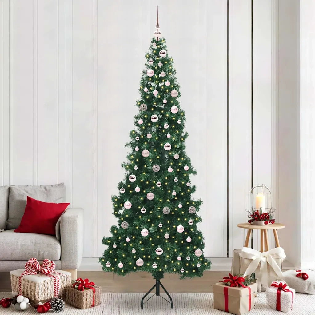 Albero di Natale Artificiale Angolare con 300 LED Verde 240 cm 3397291