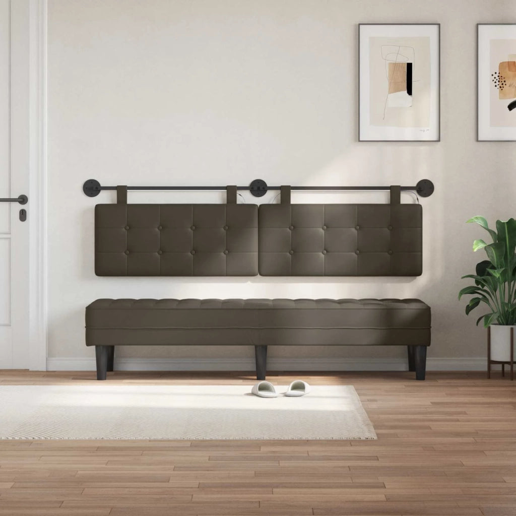 Testiera | Testata sospesa Con luce LED Grigio Similpelle