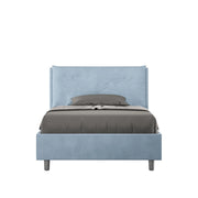 BS COM Letto una piazza e mezza contenitore imbottito 120x210 microfibra azzurro