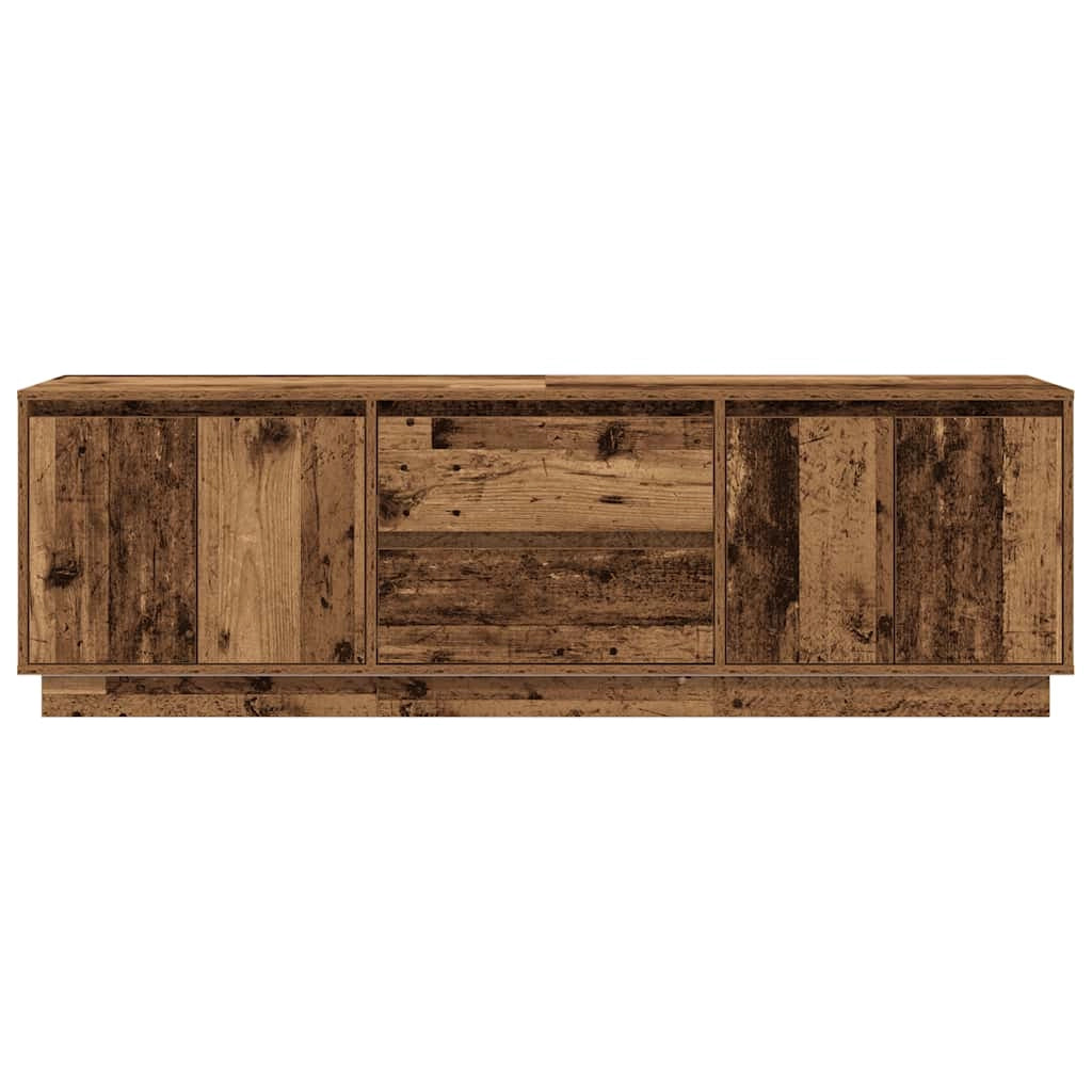 Mobile porta TV moderno con illuminazione a LED 160,5 x 41 x 50 cm ampio vano contenitore atmosfera accogliente finitura legno anticato 02_0055836