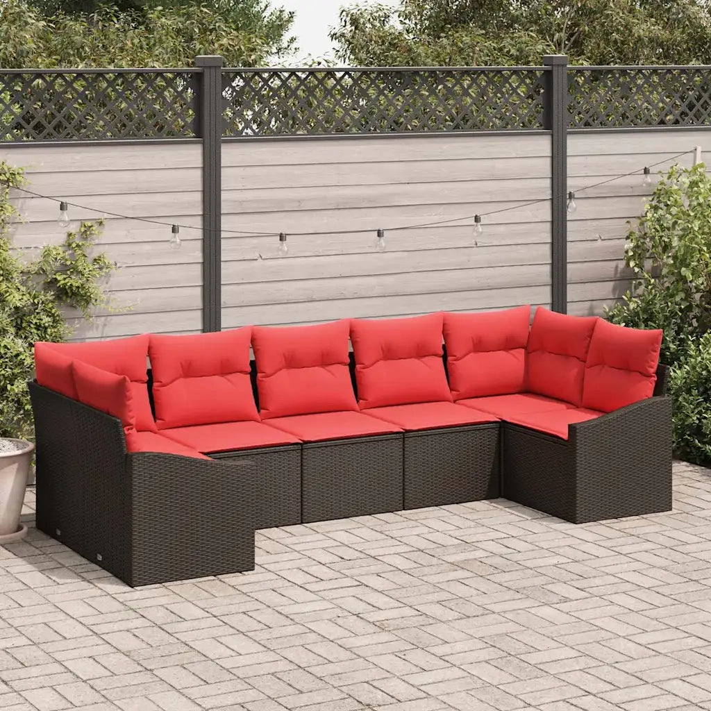 Set di divani 7 pz Marrone polyrattan 3346874