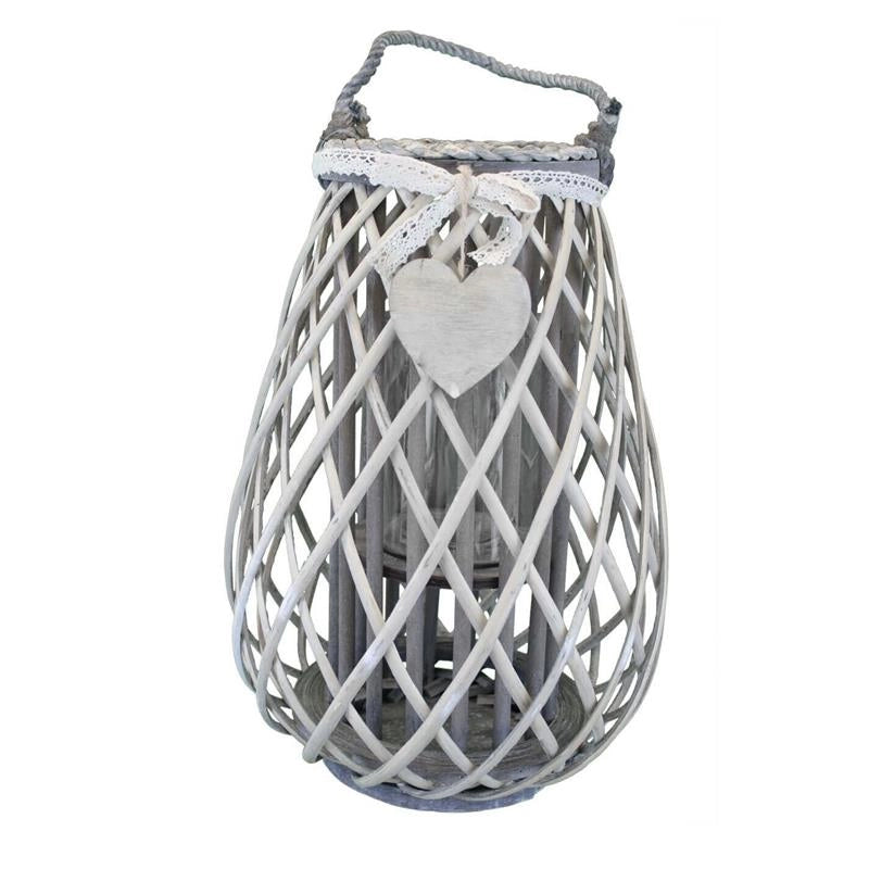 LANTERNA MIREILLE IN VIMINI GRIGIO