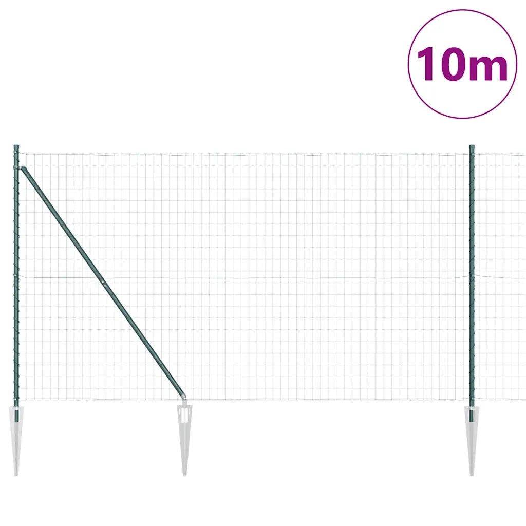 Recinzione con Posto Verde 1,5 x 10 m Acciaio e PVC
