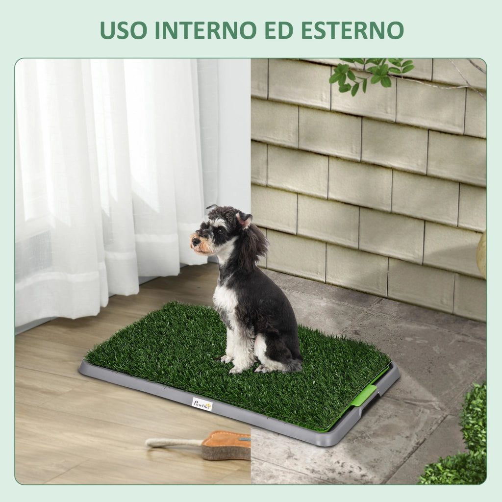 Toilette per Cani con Erba Sintetica ¨C Minimal ¨C Grigio 67x41x3.5 cm