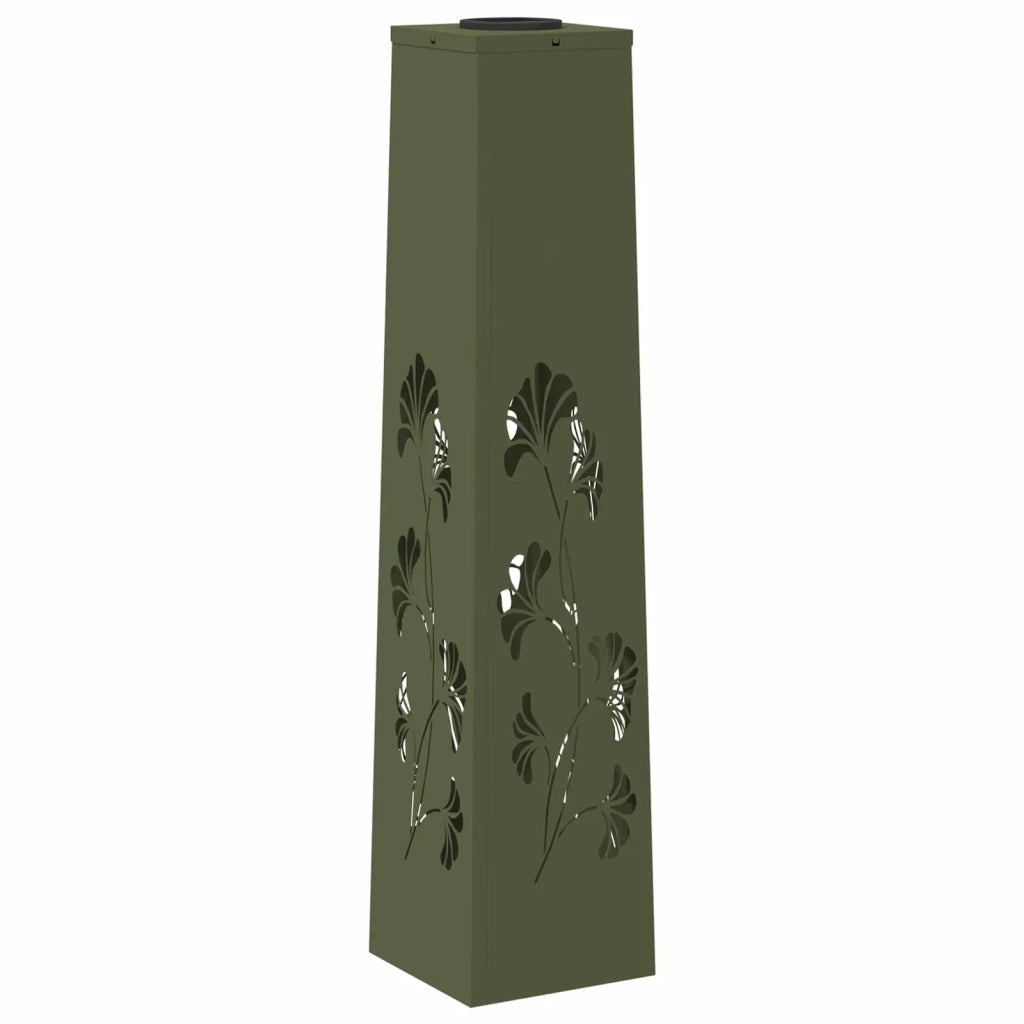 Faro LED solare per sentieri 2 pcs Verde oliva 879761