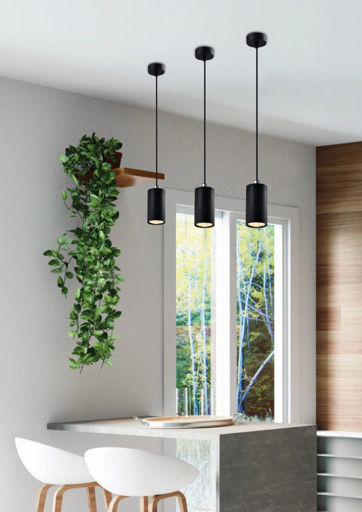Lampada a sospensione Candellux TUBO nera GU10 Ø7cm
