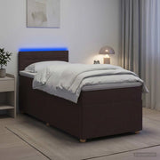 Letto box spring con materasso Marrone Scuro 90 x 200 cm 3452327