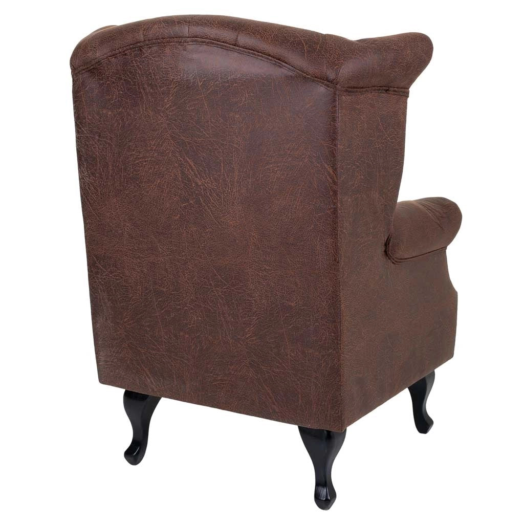 Poltrona in similpelle marrone 84x84x86h