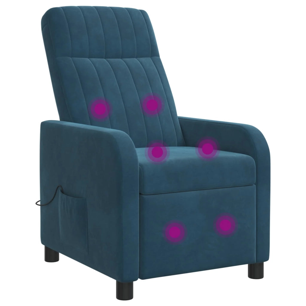 Poltrona Massaggiante Blu Velluto (V) 42035128