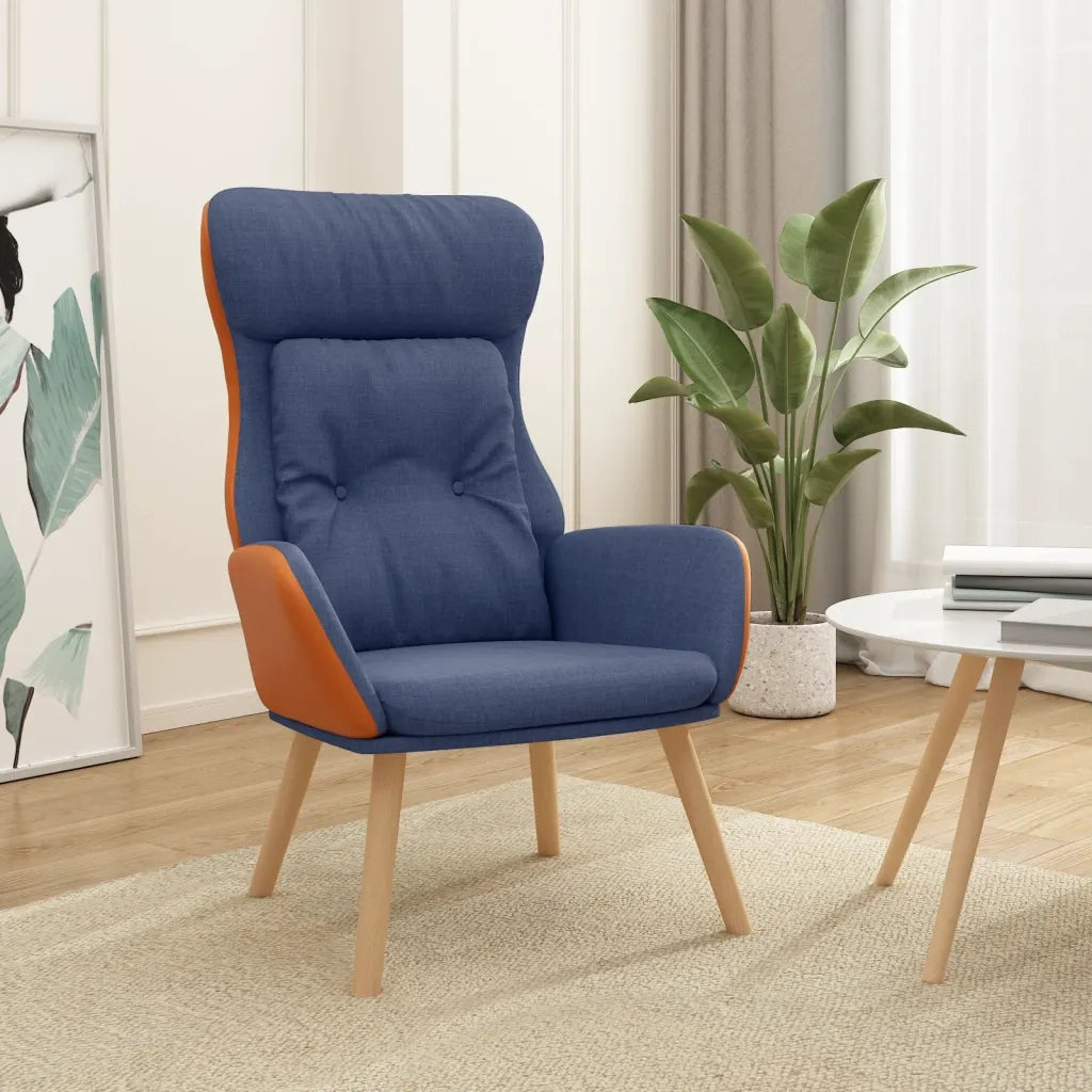 Poltrona Rilassante Blu in Tessuto e PVC 341305