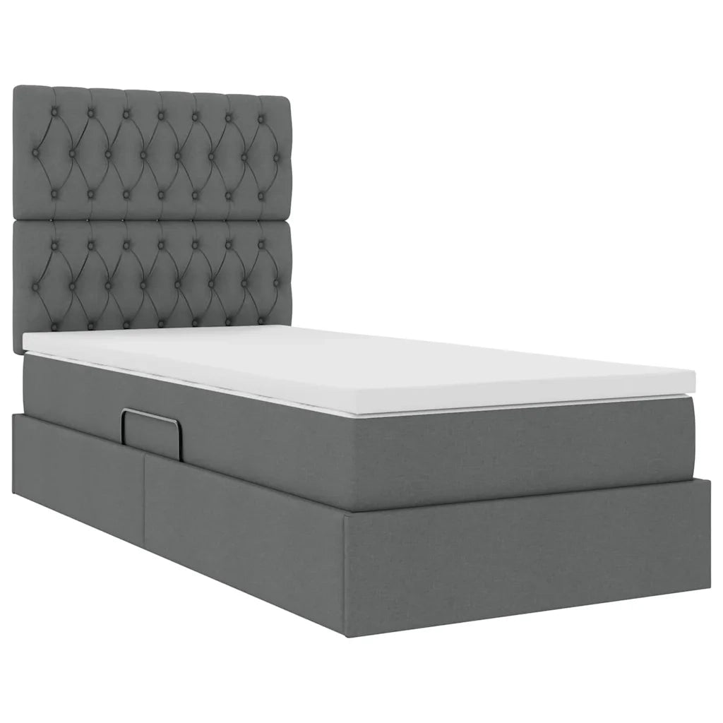 Letto con contenitore e materasso Grigio scuro 100 x 200 cm 3371824