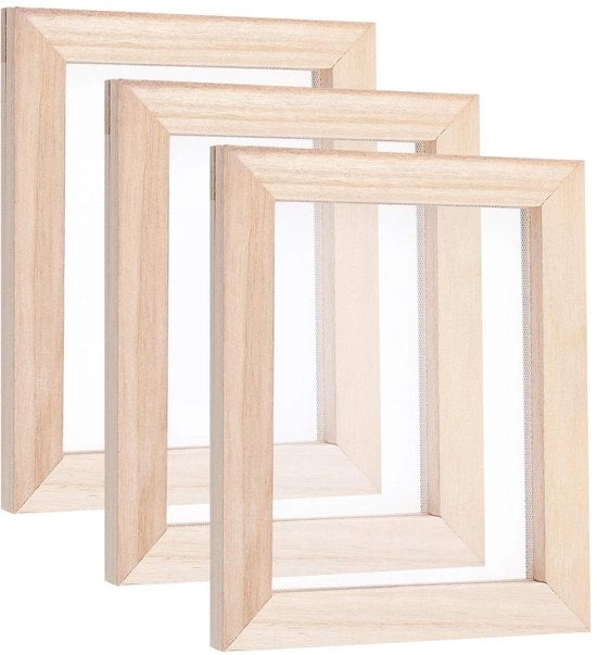 Framo di carta - Kit per creare carta - Struttura in legno - Colorazione marrone - Attività di carta creativa - Adatto per bambini e adolescenti