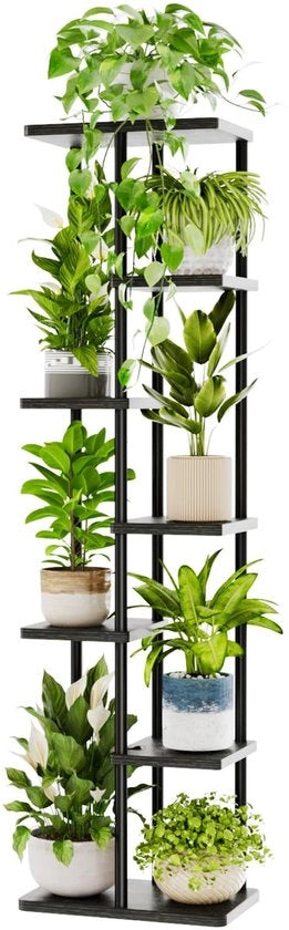 Stendardo per piante in metallo nero - 7 livelli - Utilizzo interno ed esterno