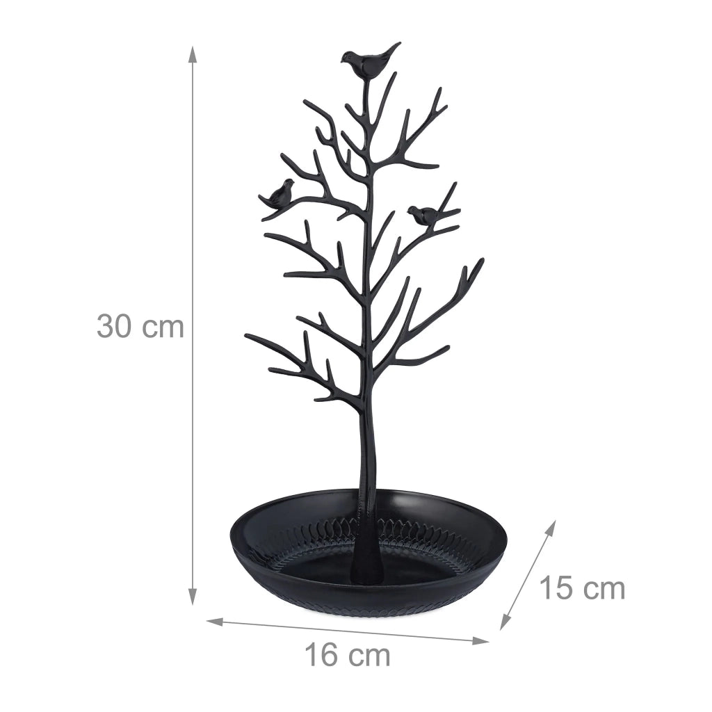 Pratico porta gioielli a forma di albero organizer 30 x 16 x 15 cm in metallo bianco 13_0012547