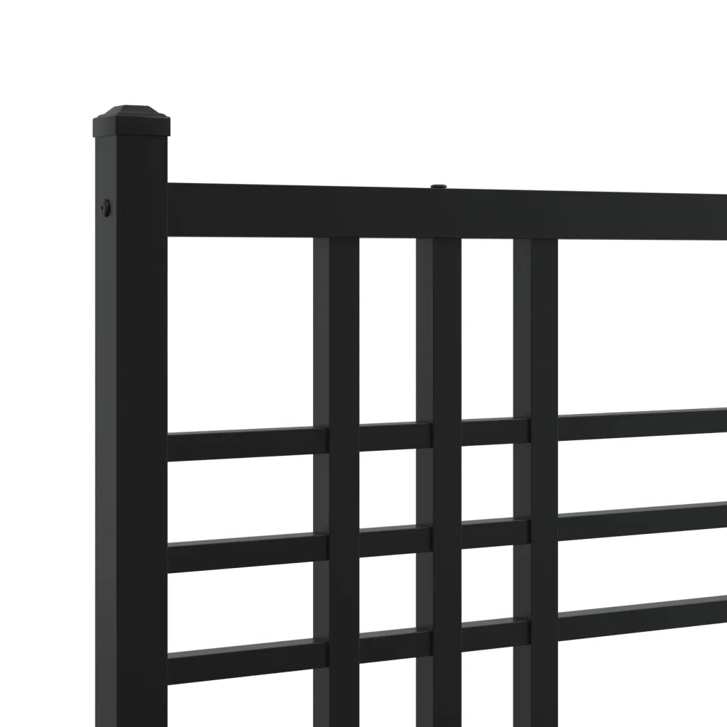Giroletto con Testiera e Pediera-Struttura Letto Metallo Nero 120x190 cm 262823