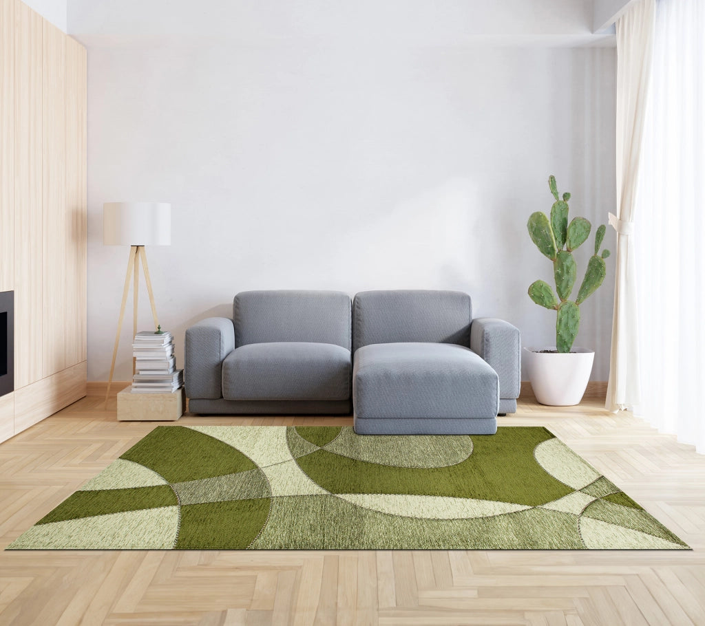 Tappeto Arredo Moderno Morbido in Ciniglia Ingresso Antiscivolo Prodotto Italiano  Soggiorno Camera Salotto Disegni Piazzati Cotone Varie Misure Grande Hills/Foresta - 65x220 cm