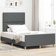 Struttura del letto Grigio scuro 120 x 190 cm Tessuto